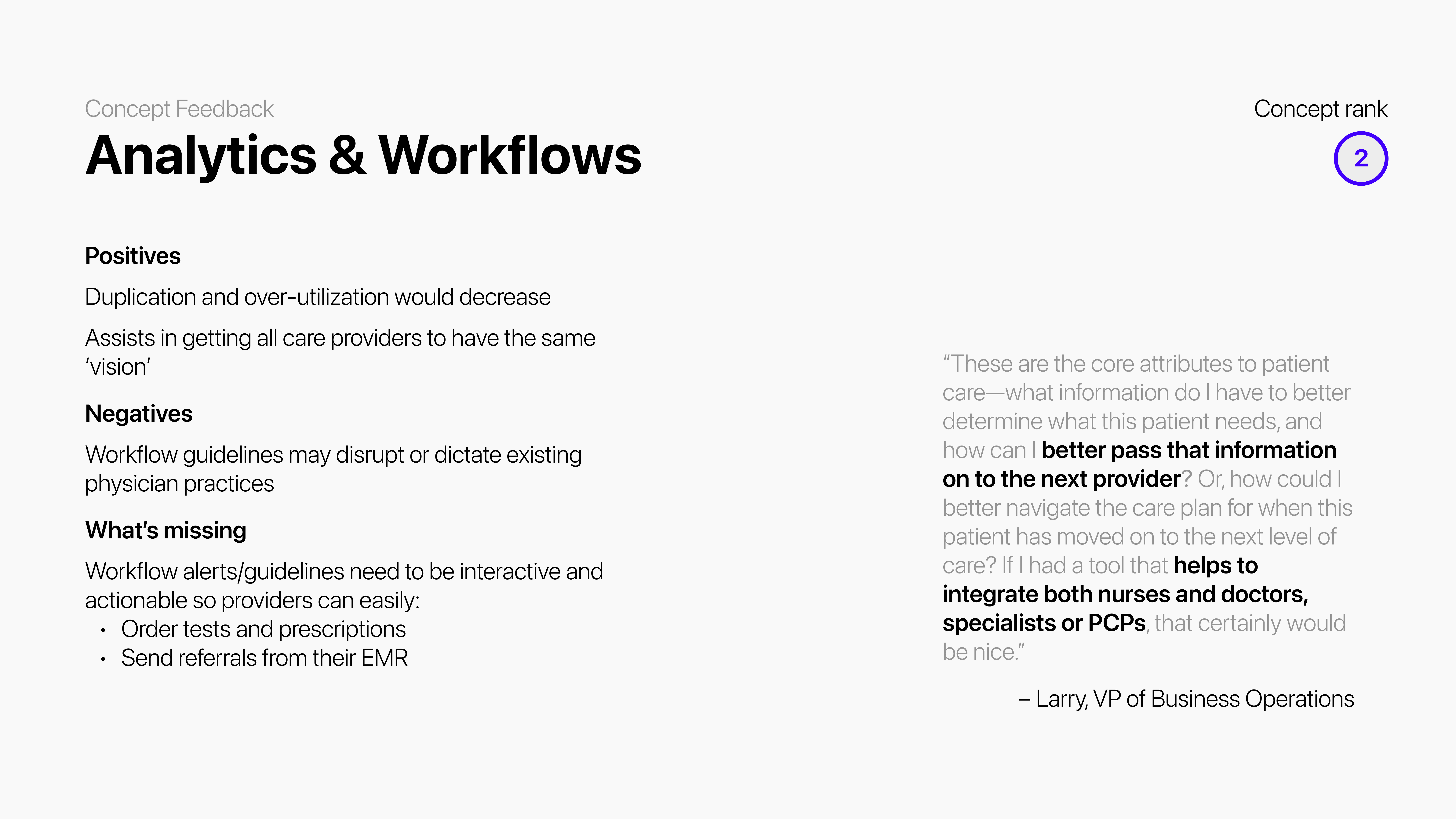 Concept feedback continued slide