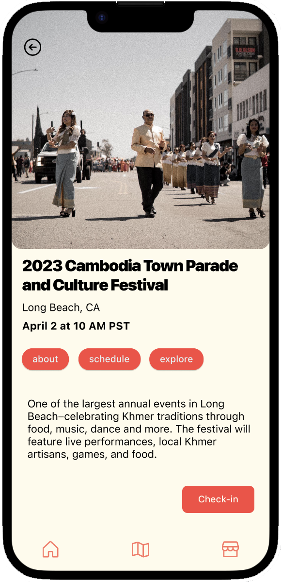 Event detail screen