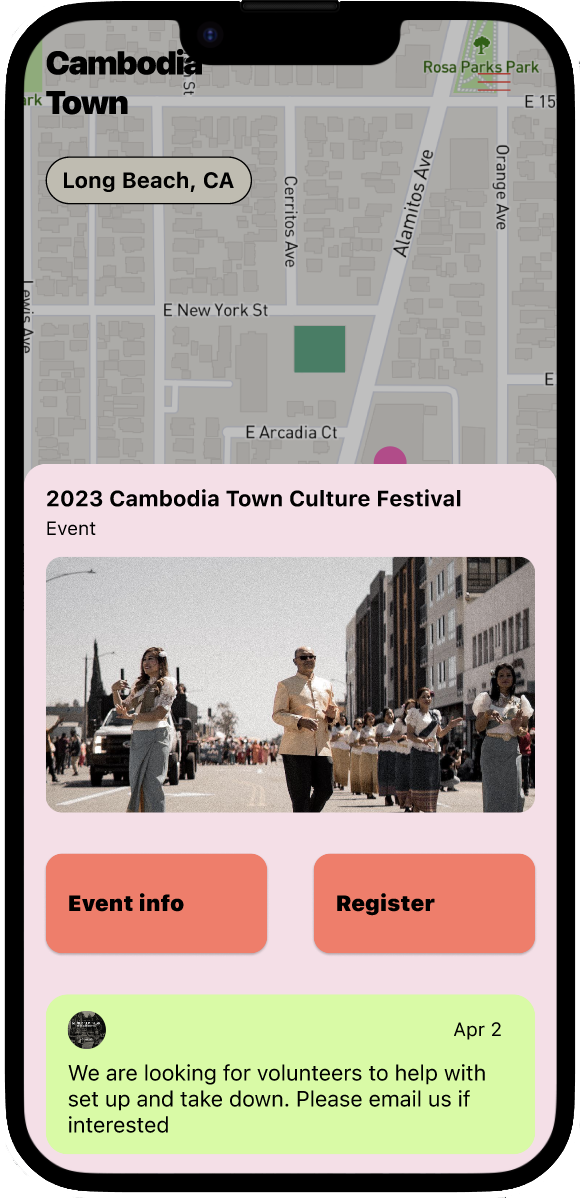 Map view with events